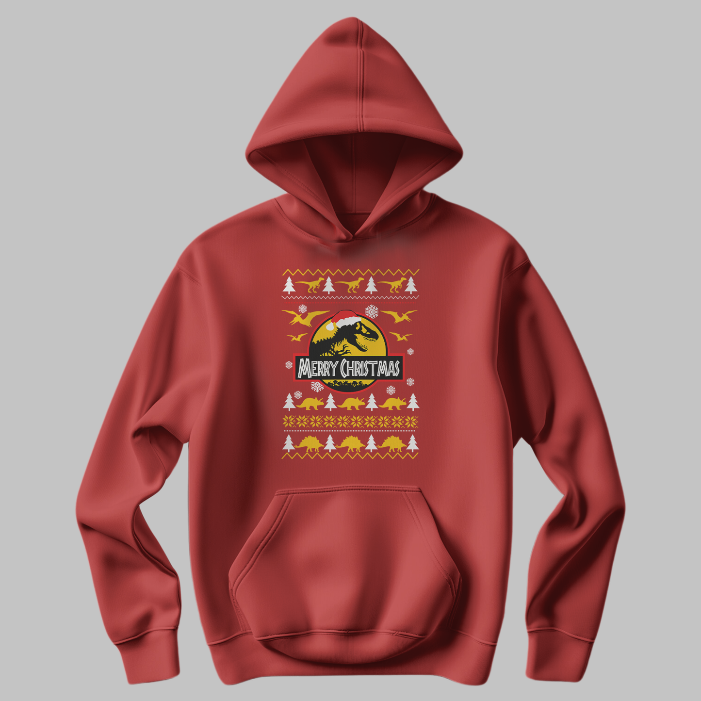 Yellow Christmas Trees Hoodie – Merry Christmas Design | Cozy Holiday Wear