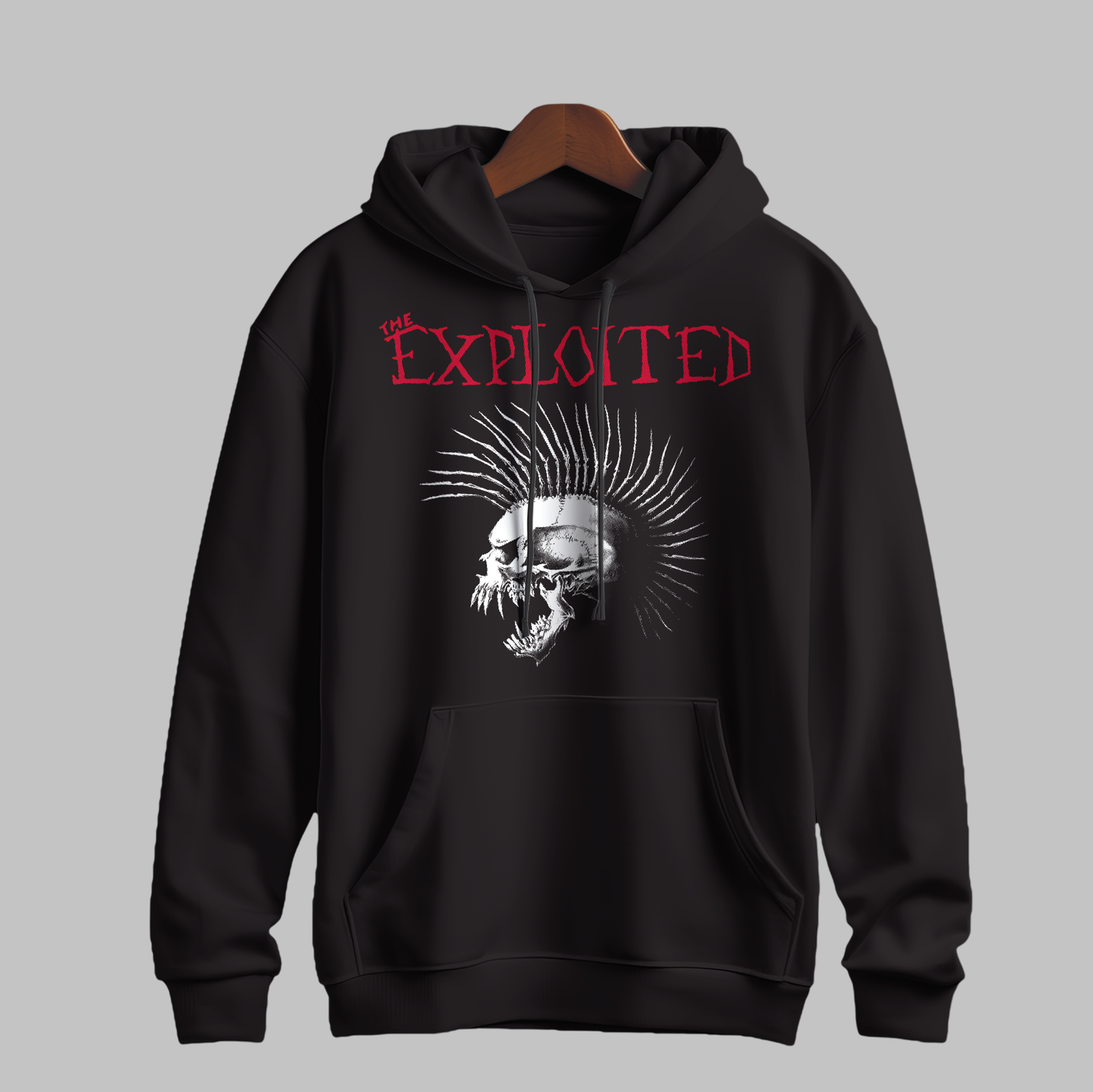 Punk Skull Bone Mohawk Hairstyle Rocker Rock Music Hoodie