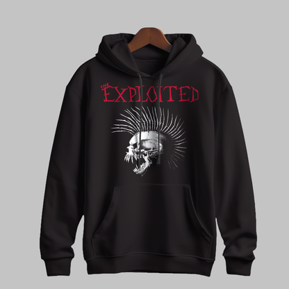 Punk Skull Bone Mohawk Hairstyle Rocker Rock Music Hoodie