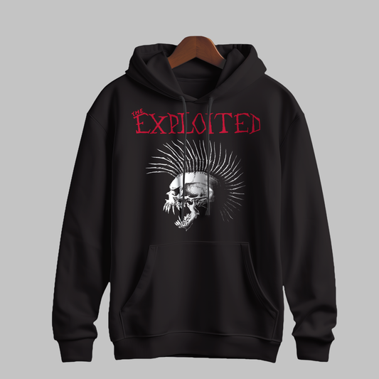 Punk Skull Bone Mohawk Hairstyle Rocker Rock Music Hoodie