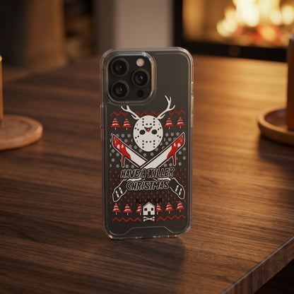 Have A Killer Christmas Horror Mask Graphic Clear Case Funny Holiday Protective Phone Cover for iPhone