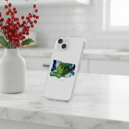 The Grinch Christmas Graphic Clear Case Funny Green Movie Character Protective Phone Cover for iPhone