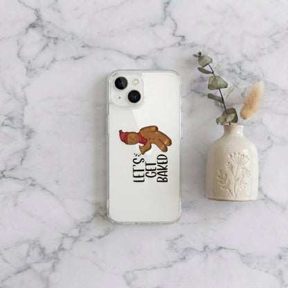 Let's Get Baked Gingerbread Man Clear Case for iPhone | Funny Holiday Phone Cover