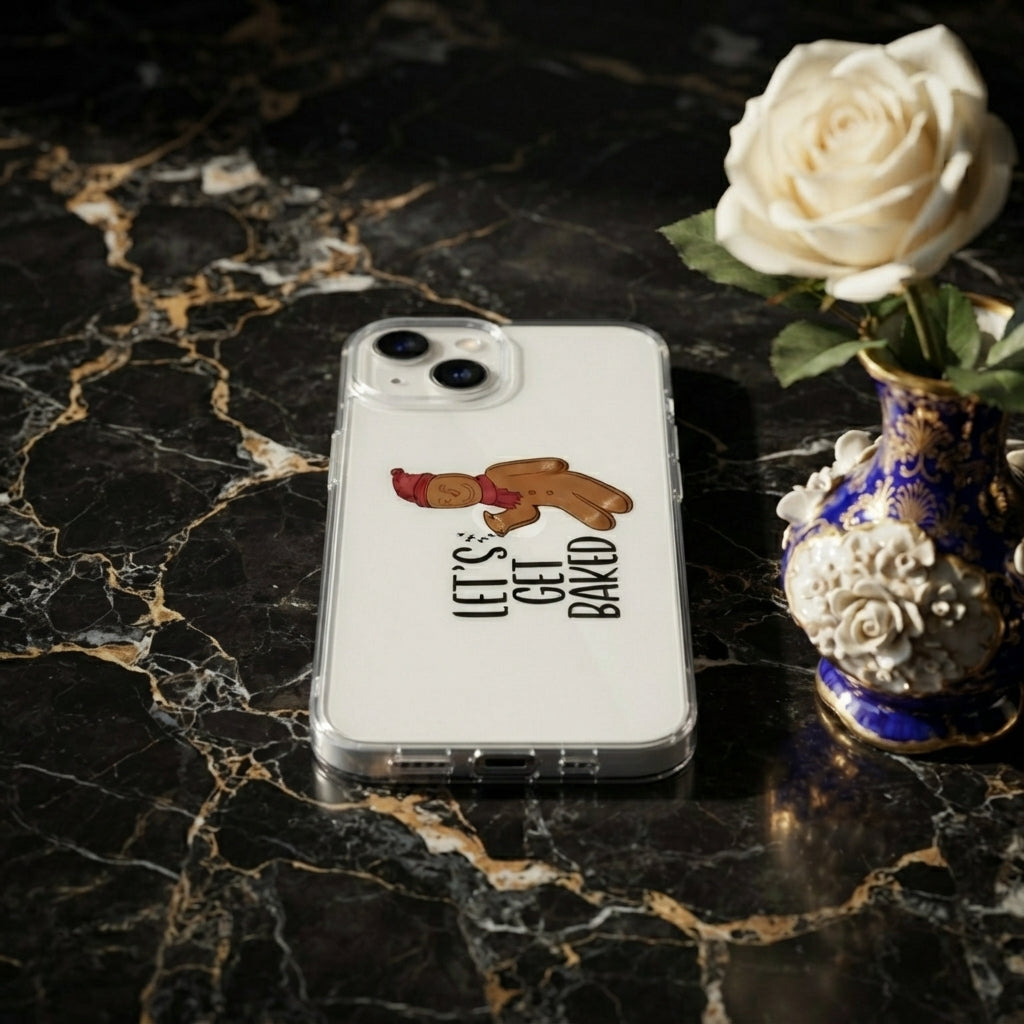 Let's Get Baked Gingerbread Man Clear Case for iPhone | Funny Holiday Phone Cover