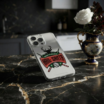 Hail Santa Basketball Bucks Graphic Clear Case for iPhone | Festive Sports Holiday Cover