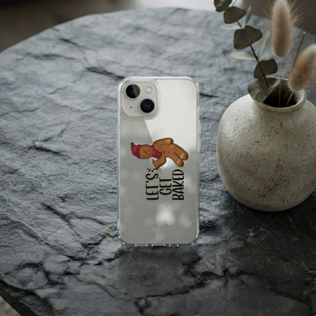 Let's Get Baked Gingerbread Man Clear Case for iPhone | Funny Holiday Phone Cover