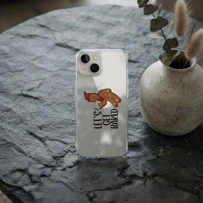 Let's Get Baked Gingerbread Man Clear Case for iPhone | Funny Holiday Phone Cover