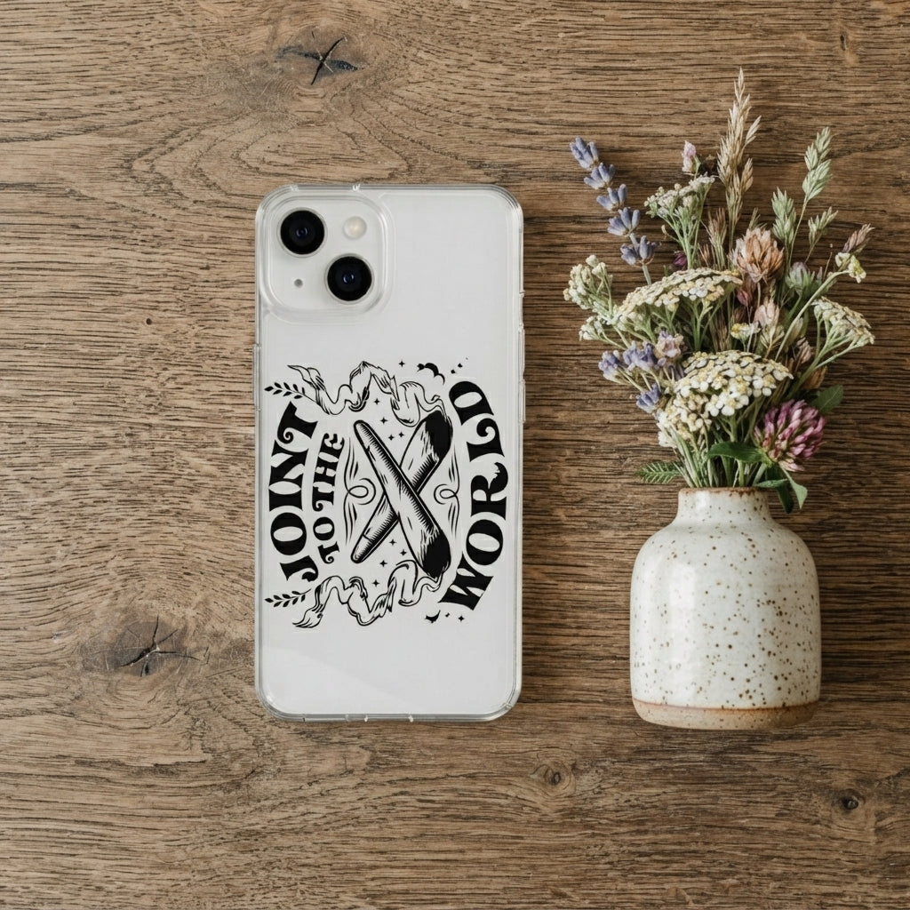 Joint to the World Funny Christmas Clear Case for iPhone | Weed Holiday Phone Cover