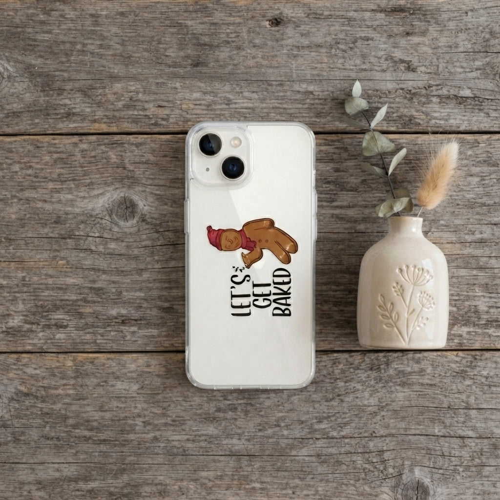 Let's Get Baked Gingerbread Man Clear Case for iPhone | Funny Holiday Phone Cover