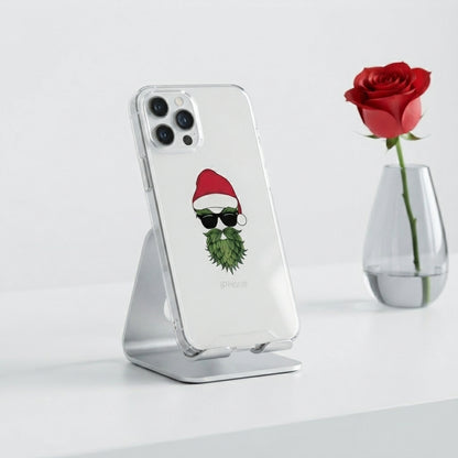 Cool Santa in Sunglasses Graphic Clear Case Funny Christmas Holiday Protective Phone Cover for iPhone