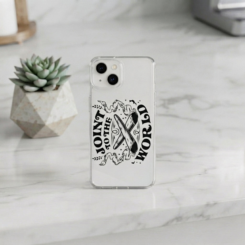 Joint to the World Funny Christmas Clear Case for iPhone | Weed Holiday Phone Cover