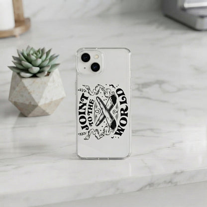 Joint to the World Funny Christmas Clear Case for iPhone | Weed Holiday Phone Cover