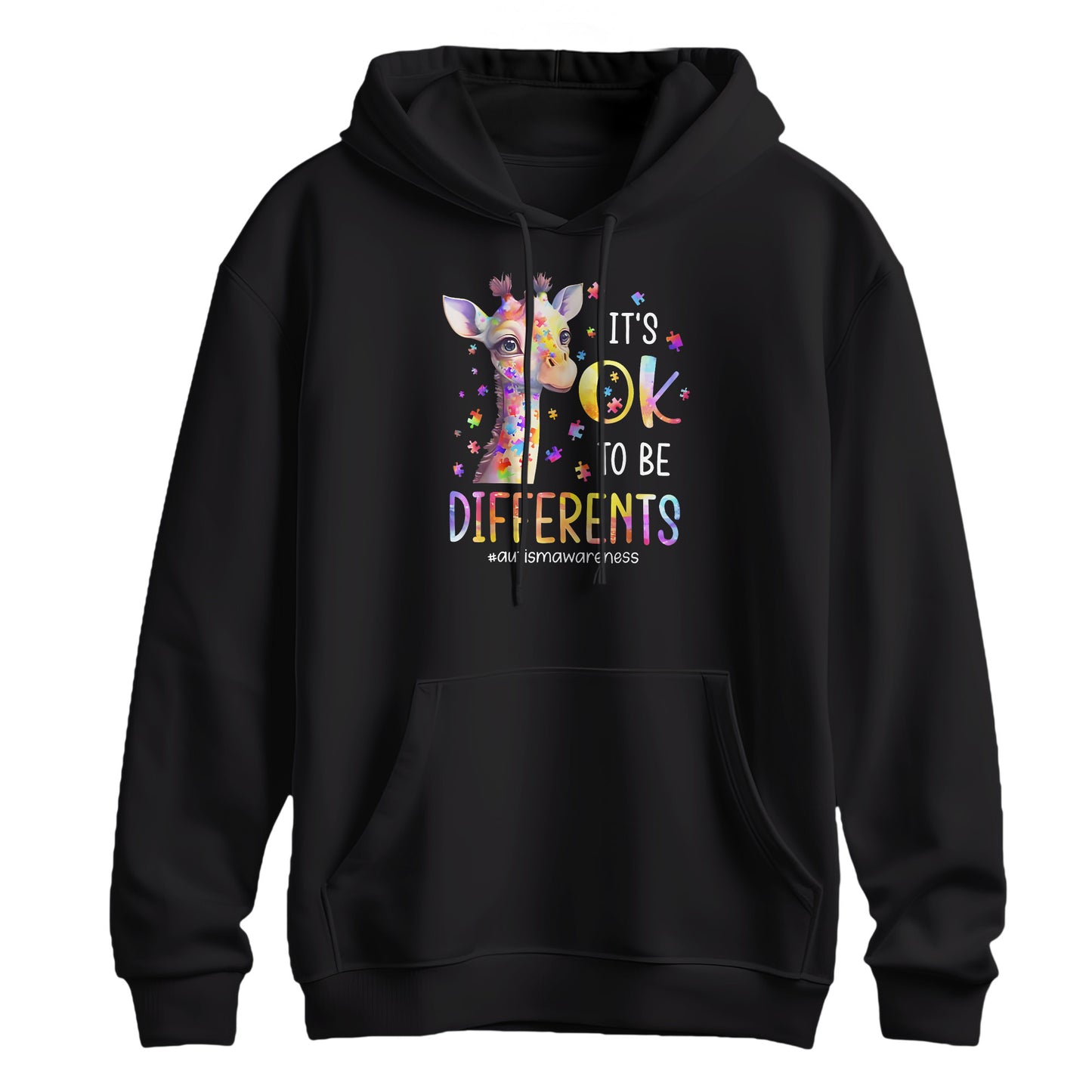 It's OK To Be Different Giraffe Autism Awareness Hoodie