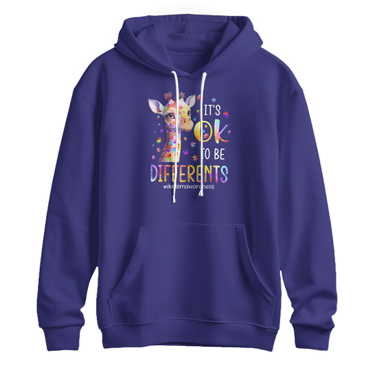 It's OK To Be Different Giraffe Autism Awareness Hoodie