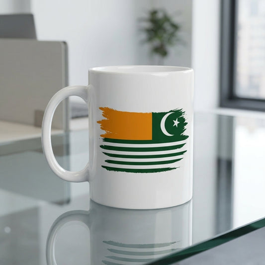 Kashmir Flag Brush Stroke Graphic Ceramic Cup – High-Quality Printed Tea & Coffee Drinkware