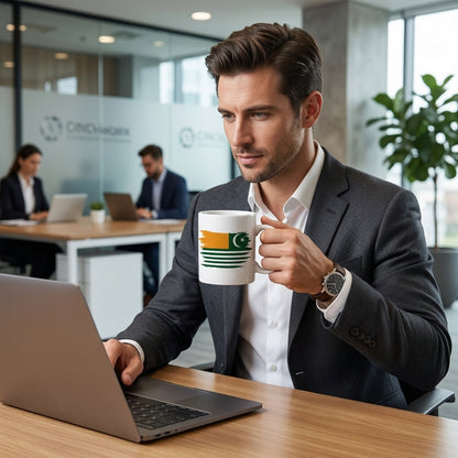 Kashmir Flag Brush Stroke Graphic Ceramic Cup – High-Quality Printed Tea & Coffee Drinkware