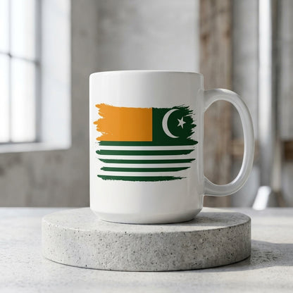 Kashmir Flag Brush Stroke Graphic Ceramic Cup – High-Quality Printed Tea & Coffee Drinkware