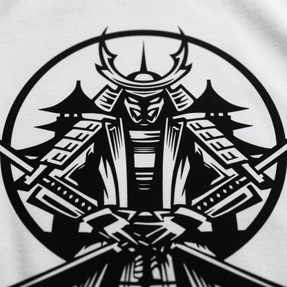 Samurai Warrior Katana T-Shirt Japanese Anime Graphic Tee White