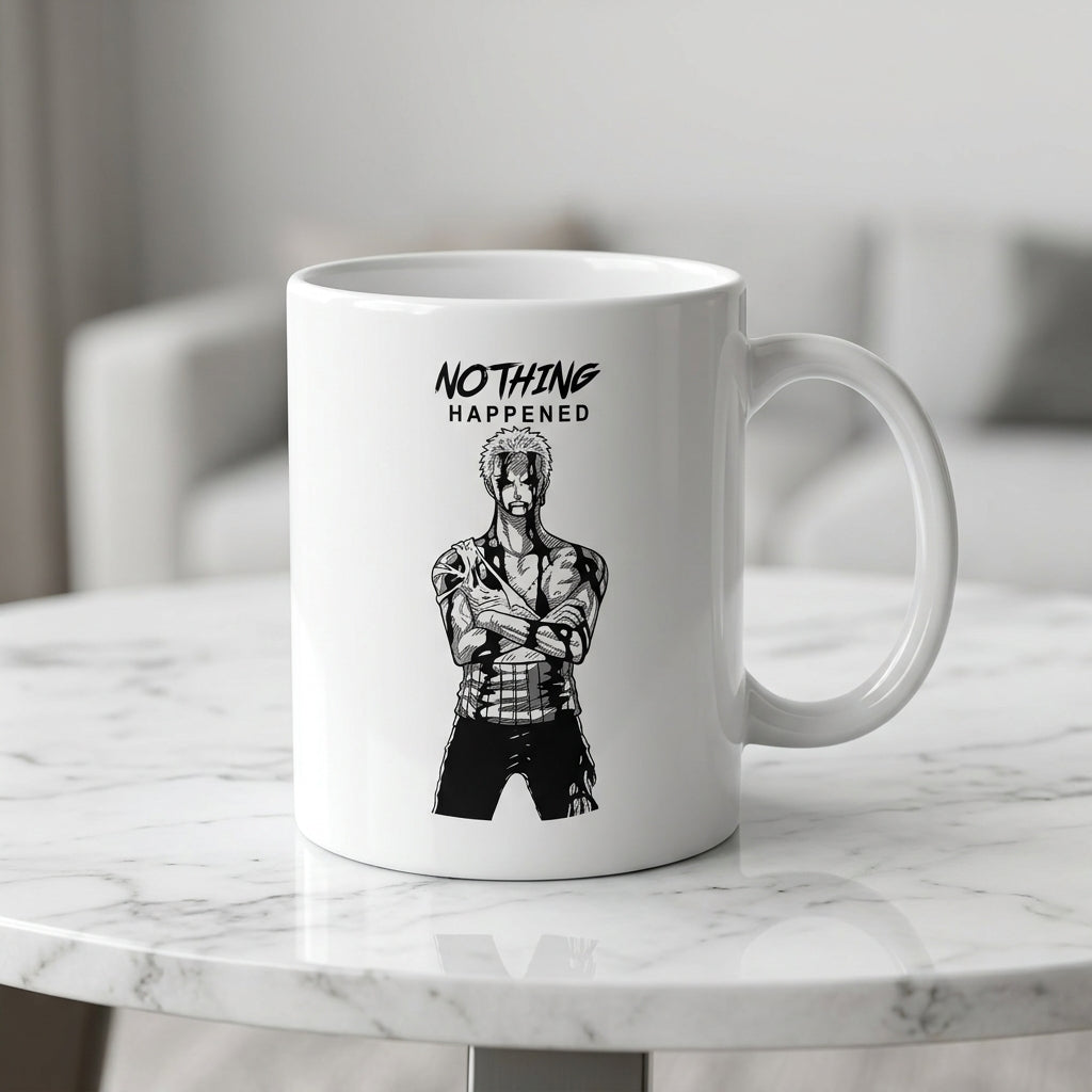 Anime Zoro Nothing Happened Waterproof Vinyl Sticker - Premium Manga Scene Graphic Decal for Laptops, Water Bottles, Mugs, Cars & Skateboards