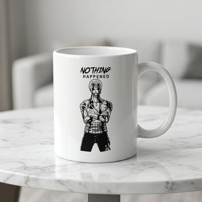 Anime Zoro Nothing Happened Waterproof Vinyl Sticker - Premium Manga Scene Graphic Decal for Laptops, Water Bottles, Mugs, Cars & Skateboards