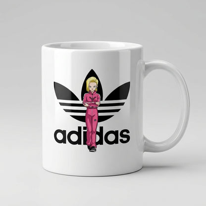 Adidas Inspired Pink Tracksuit Anime Girl Waterproof Vinyl Sticker - Premium Trefoil Graphic Decal for Mugs