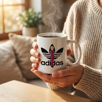 Adidas Inspired Pink Tracksuit Anime Girl Waterproof Vinyl Sticker - Premium Trefoil Graphic Decal for Mugs