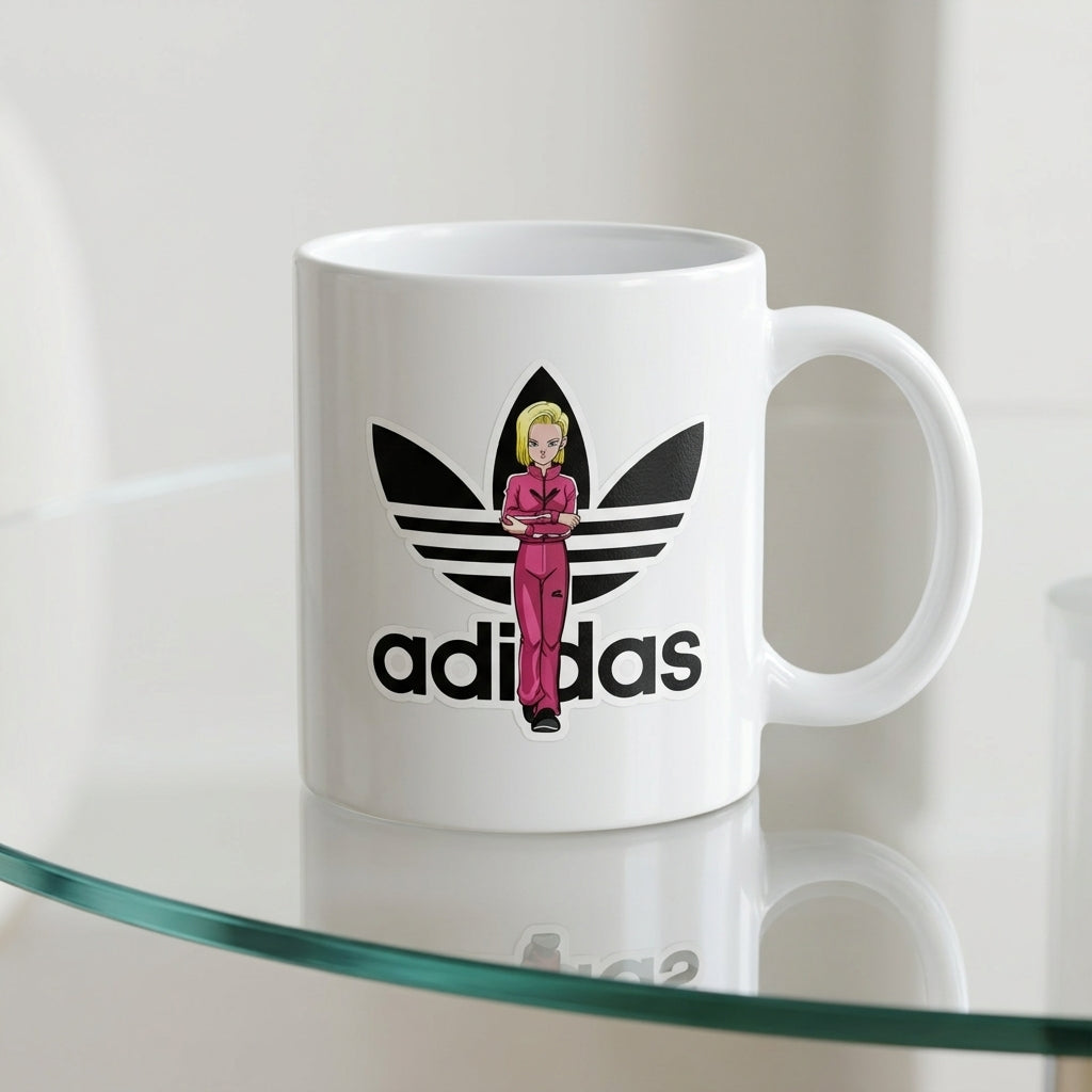 Adidas Inspired Pink Tracksuit Anime Girl Waterproof Vinyl Sticker - Premium Trefoil Graphic Decal for Mugs