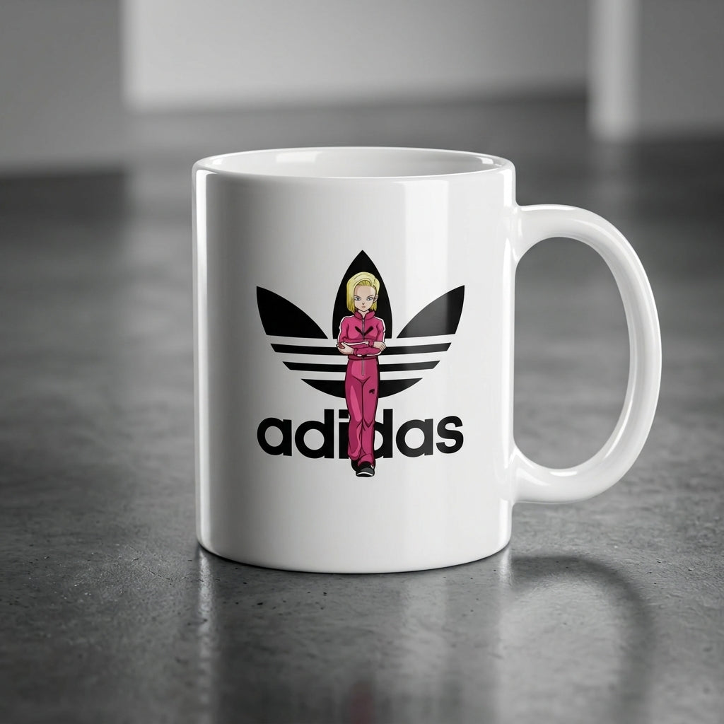Adidas Inspired Pink Tracksuit Anime Girl Waterproof Vinyl Sticker - Premium Trefoil Graphic Decal for Mugs