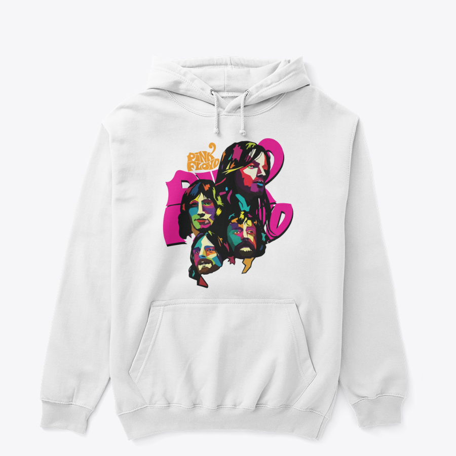 Pink Floyd Pop Art Band Portrait Printed Hoodie