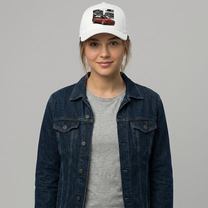 Retro BMW E30 M3 Sports Car Pop Culture Graphic Baseball Cap (White)