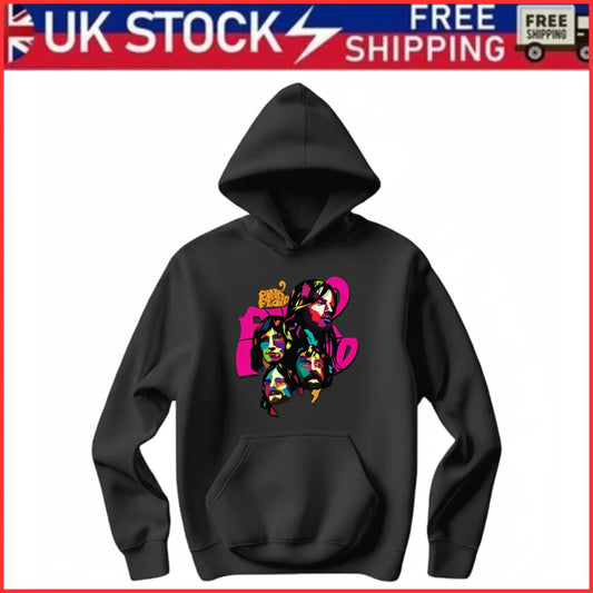 Pink Floyd Pop Art Band Portrait Printed Hoodie