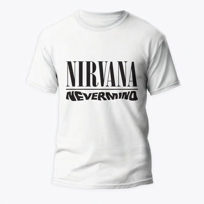 Nirvana "Nevermind" Minimalist Typography Graphic Tee