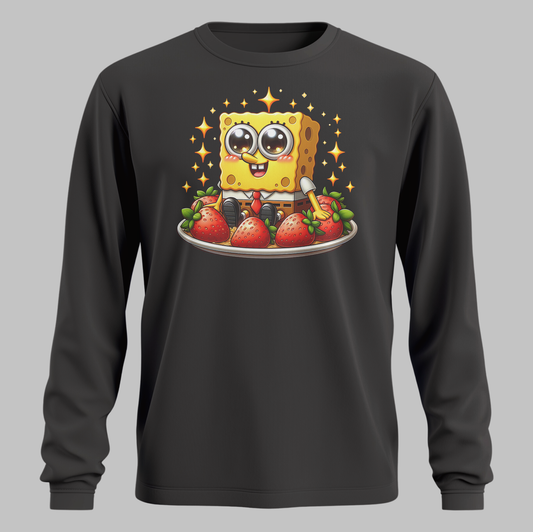 Strawberry Delight Black Kids Sweatshirt