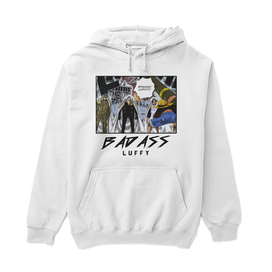 One Piece Anime Badass Luffy vs Admirals Manga Hoodie Panel