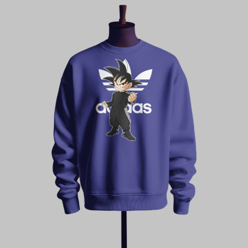 Goku Graphic Printed Sweatshirt Inspired by Adidas