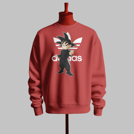 Goku Graphic Printed Sweatshirt Inspired by Adidas