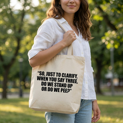Funny Natural Cotton Canvas Tote Bag - Reusable Humor Quote Shopping Tote
