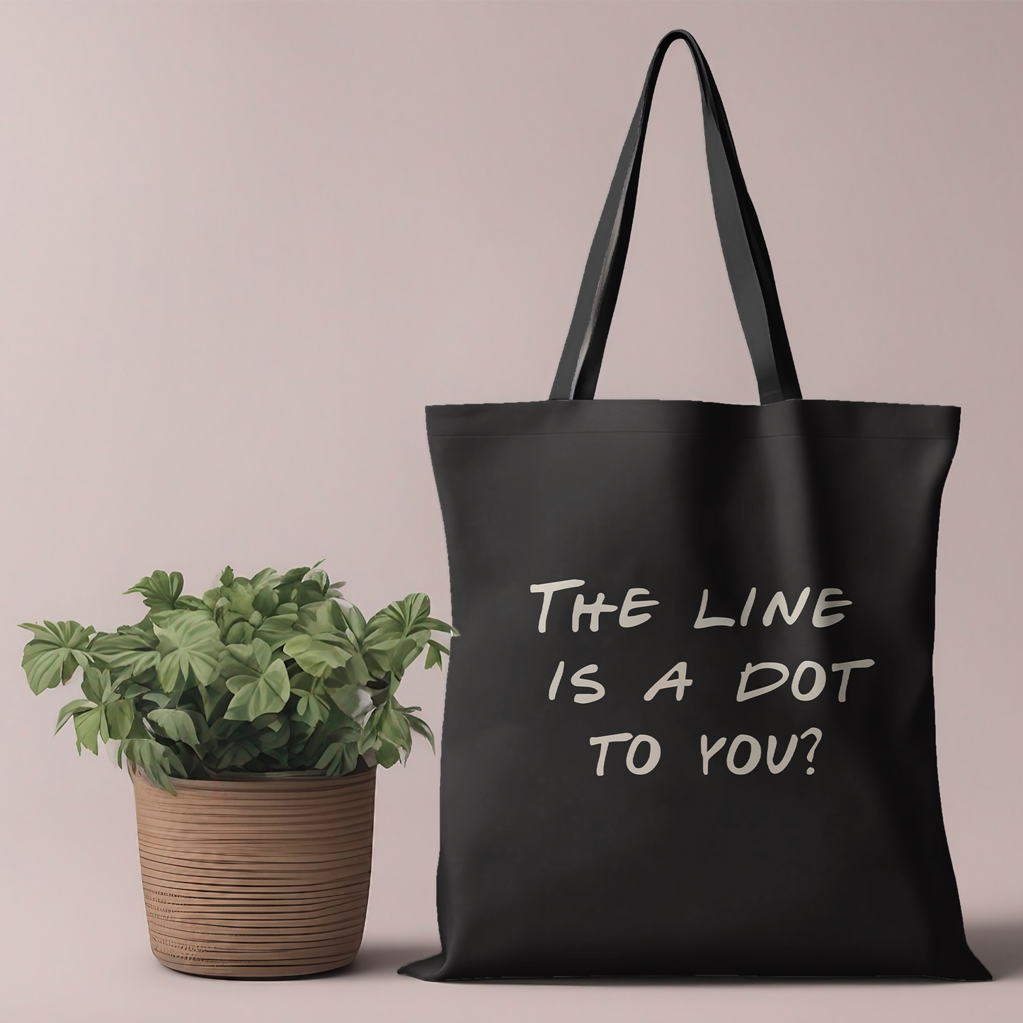 Dot Line Canvas Tote