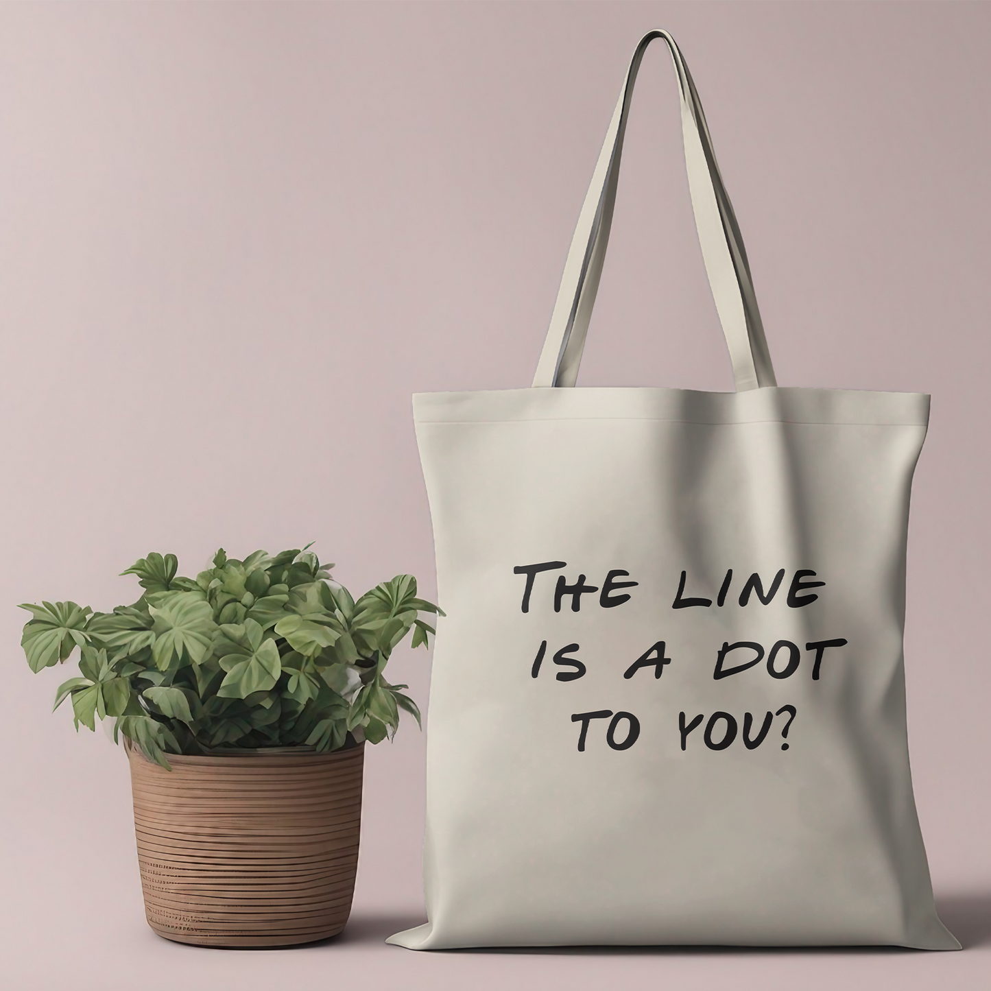 Dot Line Canvas Tote