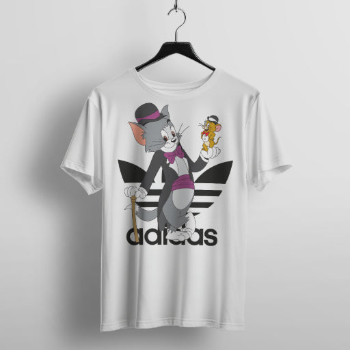 Tom and Jerry Graphic Printed Tee Inspired by Adidas