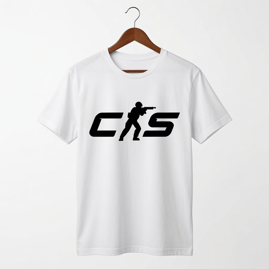 Classic CS Gaming T-Shirt Tactical Shooter Graphic Tee Gamer Gift Men's Black White