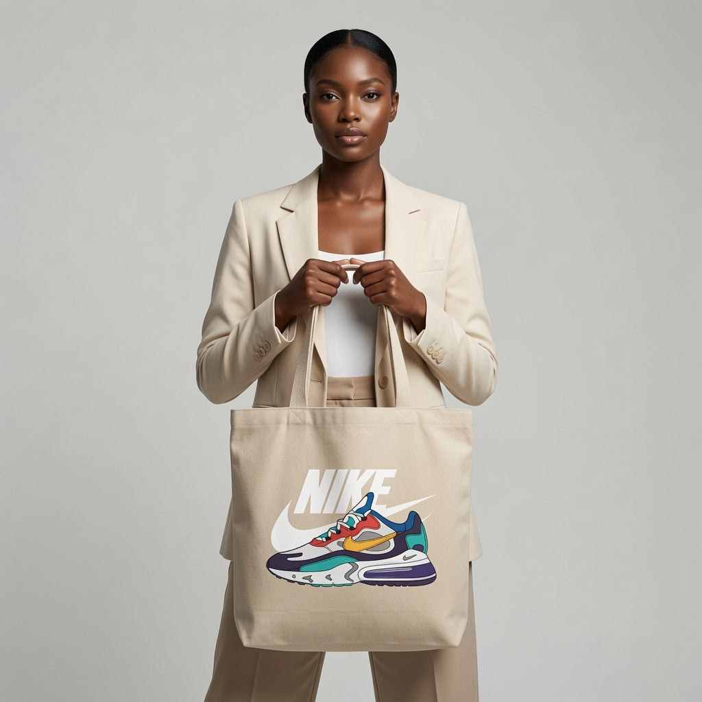 Retro Nike Air Max 270 React Sneaker Graphic Cotton Canvas Tote Bag