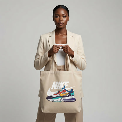 Retro Nike Air Max 270 React Sneaker Graphic Cotton Canvas Tote Bag