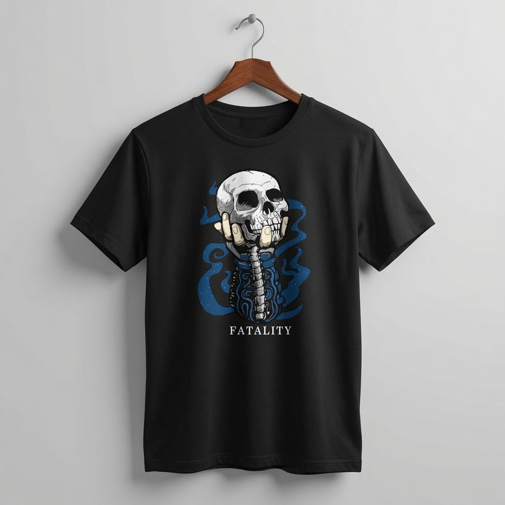 Men's "Fatality" Spine & Skull Graphic T-Shirt