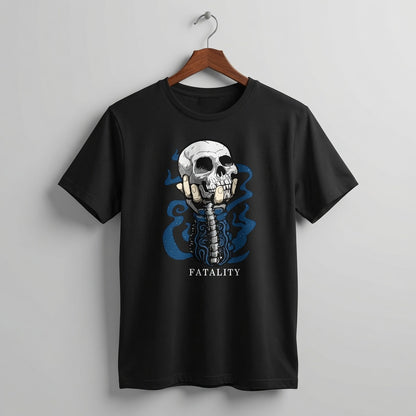 Men's "Fatality" Spine & Skull Graphic T-Shirt