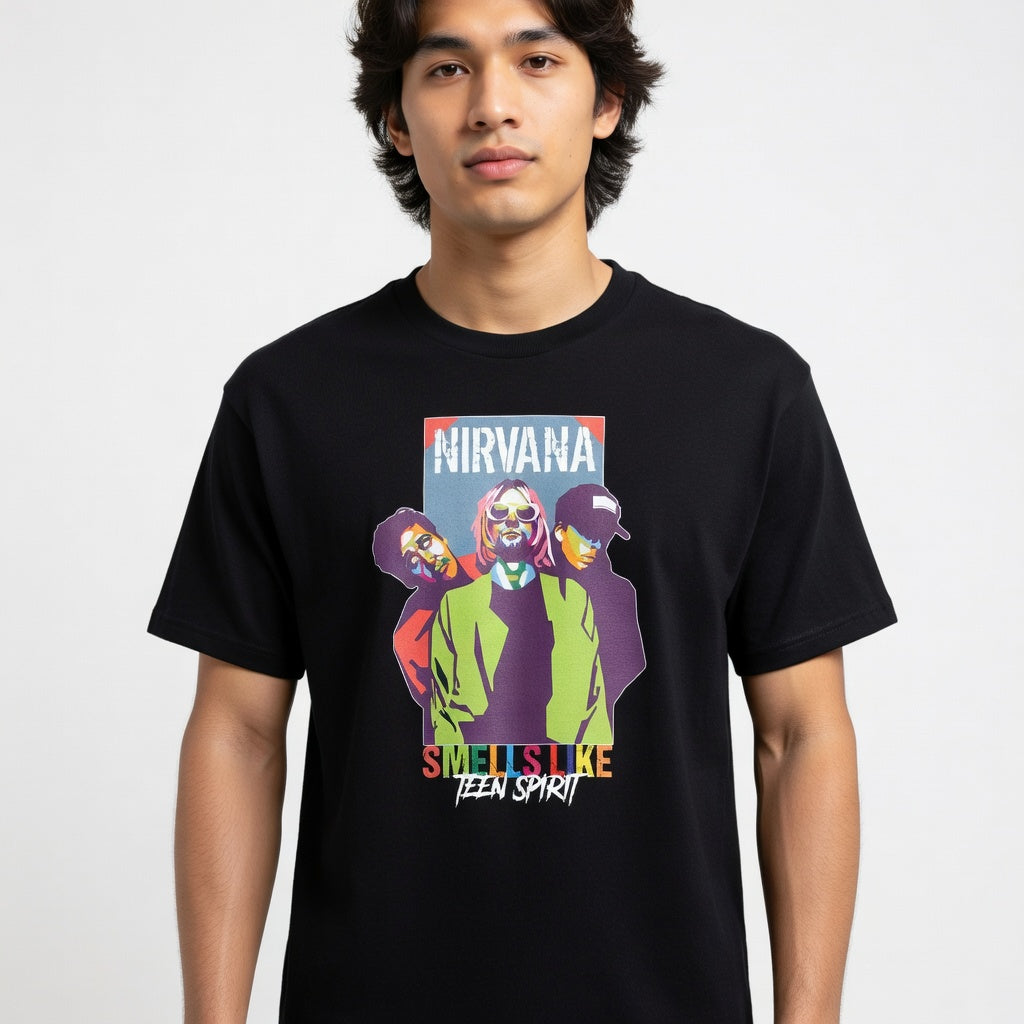Nirvana "Smells Like Teen Spirit" Retro Pop Art Graphic Tee