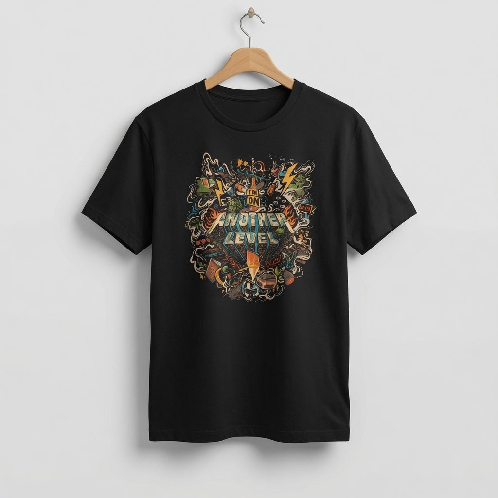 Men's "I'm On Another Level" Retro Doodle Graphic T-Shirt